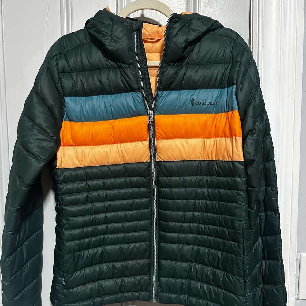 Cotopaxi Women’s Colorblock Puffer Jacket - Green, Orange, Blue